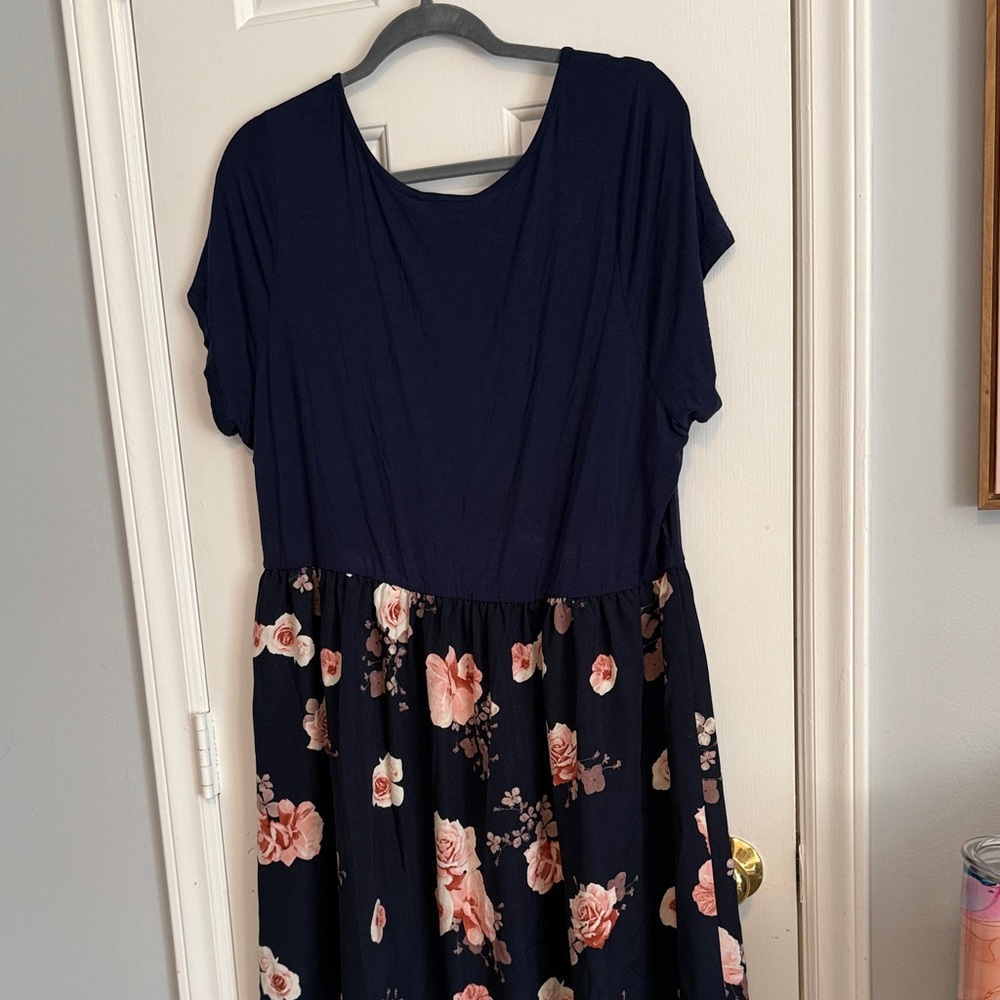 ModCloth Navy Dress with Yellow Trim - Picture 3 of 4